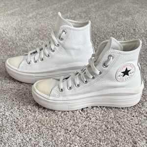 Converse Women's White High-Top Leather Sneakers